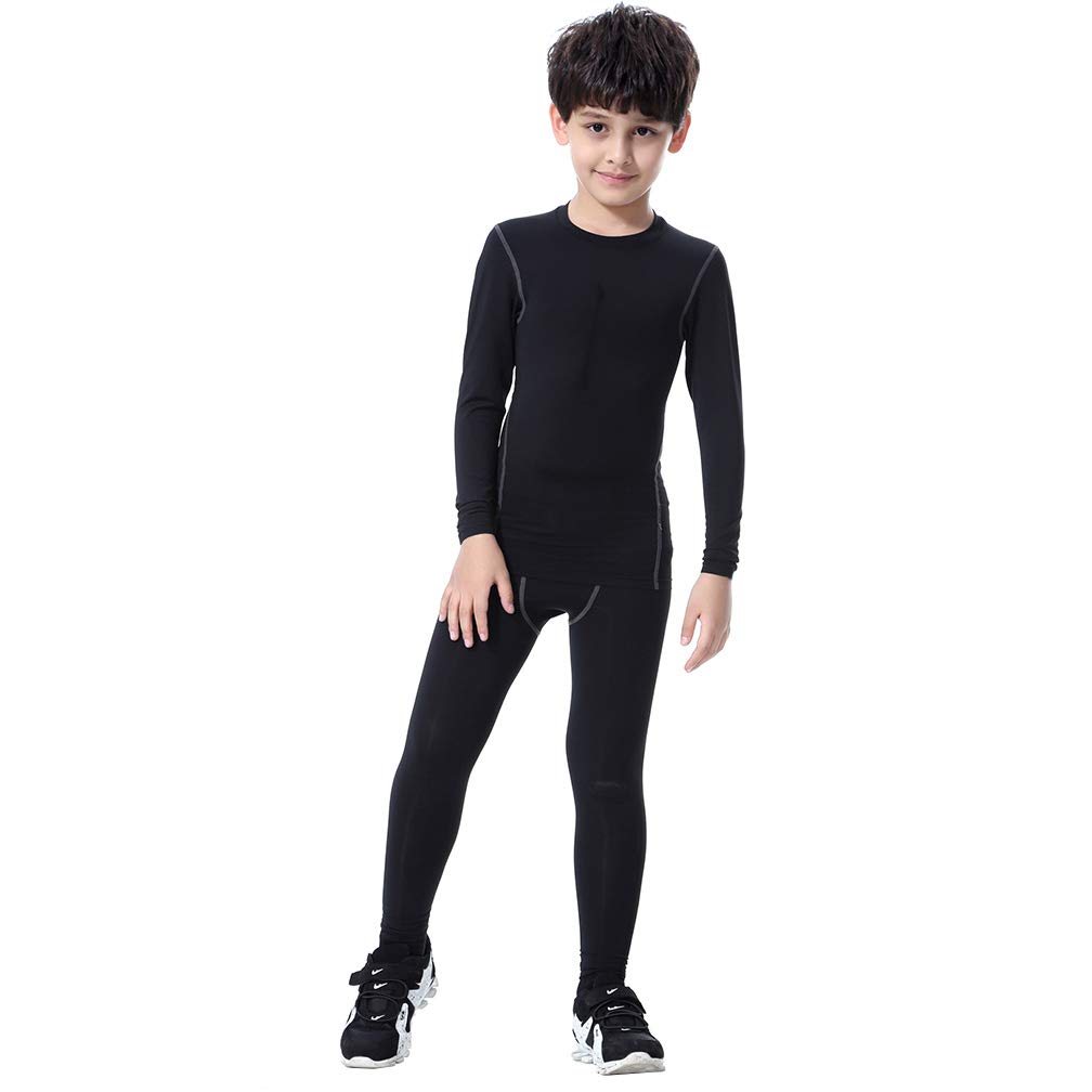 Conjunto de ropa interior térmica para niños de 2/3/4/5 piezas de compresión deportiva y camisas, capa base, ropa interior térmica
