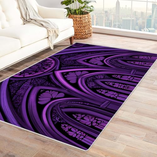 CUDAOO Bedruckter Innen-/Außenteppich Lila Dach Teppich Wohnzimmer Schlafzimmer(Violett)-180x240cm CUDAOO Bedruckter Innen-/Außenteppich Lila Dach Teppich Wohnzimmer Schlafzimmer(Violett)-180x240cm
