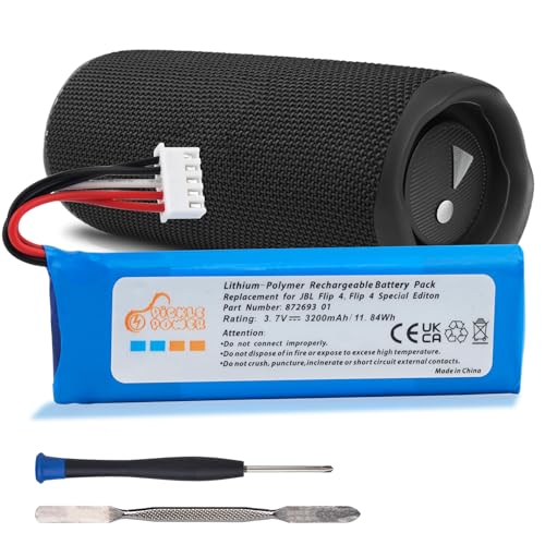 Pickle Power Batería Recargable para JBL Flip 4, Flip 4 Special Edition Speaker, JBL GSP872693 01, 3200mAh/11.84Wh, con Herramientas