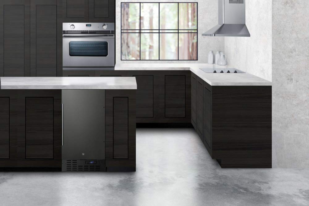 Summit Appliance Ff1843bks 18" Wide Built-In Undercounter All-Refrigerator With Black Stainless Steel Door, Black Cabinet, Digital Thermostat, Automatic Defrost And Front Lock on Fridge.com - View 6