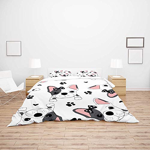 Parure de lit carlin douce pour des nuits tendres, ensemble housse de couette Queen Size - 4
