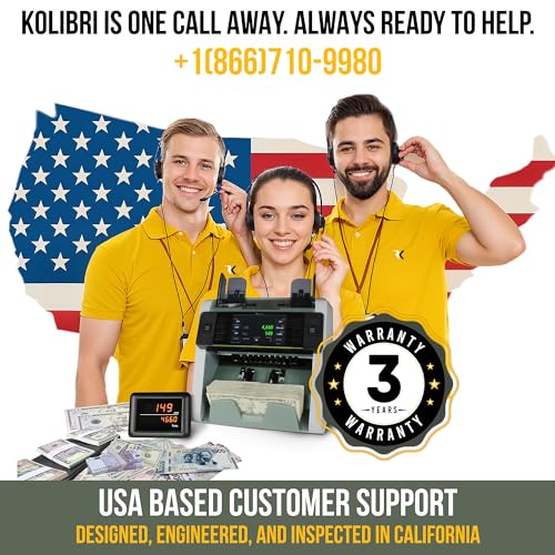 Image of KOLIBRI Money Counter Machine I LCD Display I Business Grade I Advanced 2CIS /UV /MG /IR /MT /DD /HLF /SN IRT Detection I Mixed Denomination I Multi-Currency I Single Pocket I 3 Years Warranty I Domino-V2