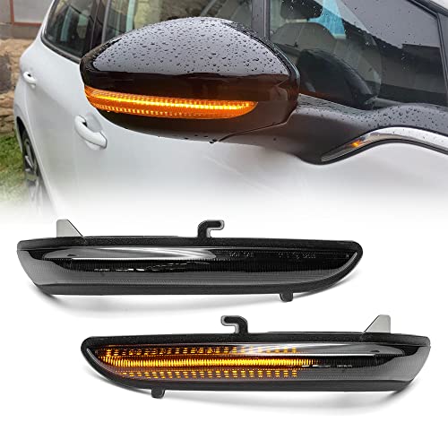 DNA Motoring OEM-MR-FO1320455 – Espejo Retrovisor Plegable Con Calefaccion Lateral Con Vidrio De Punto Ciego Luz De Charco Compatible Con Edge