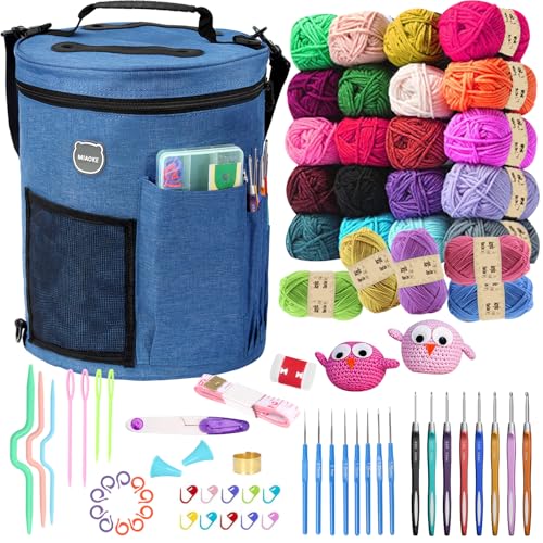 Image of 79Pc Crochet Kit, Crocheting Starter Kits with Waterproof Bag & Accessories