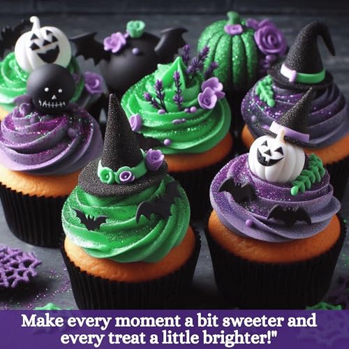 Image of Confect Halloween Sparkling Sugar Mix - White, Orange, Purple, Ghost Black & Ghastly Green - Edible Decorative Sugar for Cakes, Cupcakes, Cookies & Desserts - Phantom Festival Sprinkles- 4.2 Oz
