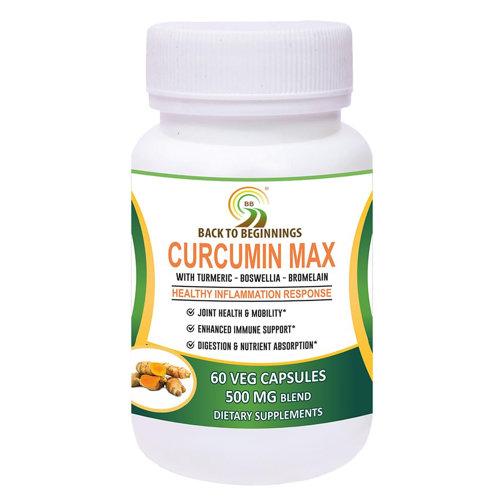 Curcumin Max - Turmeric Boswellia with 95% Curcuminoids - Joint Pain - Anti-Inflammatory - | 500 mg - 60 Veg Caps.