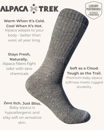 Baby Alpaca Hiking Socks – Premium Outdoor Crew Socks for Men & Women – Ultra-Soft, Breathable, Durable4