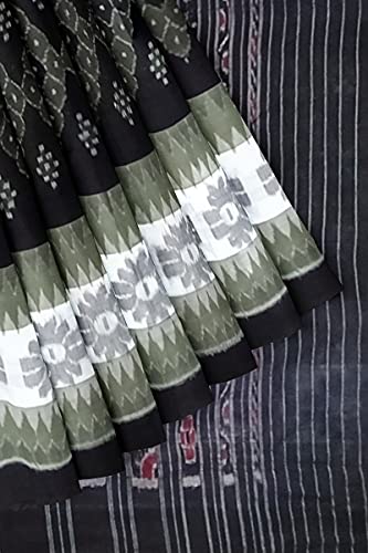 Image of Odisha Sambalpuri Handloom Ikat Women's Cotton Saree, Odisha Handloom Handmade Pure Cotton Khandua Saree, Ikkat Orissa Traditional Handloom Saree Without Blouse