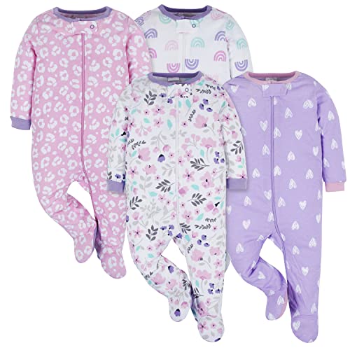 Onesies Brand baby-girls 4-pack Sleep ‘N Play Footies Multi Pack