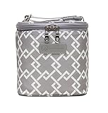 picture of the Sarah Wells Cold Gold Cooler Bag in grey and white print; includes a link to purchase on amazon