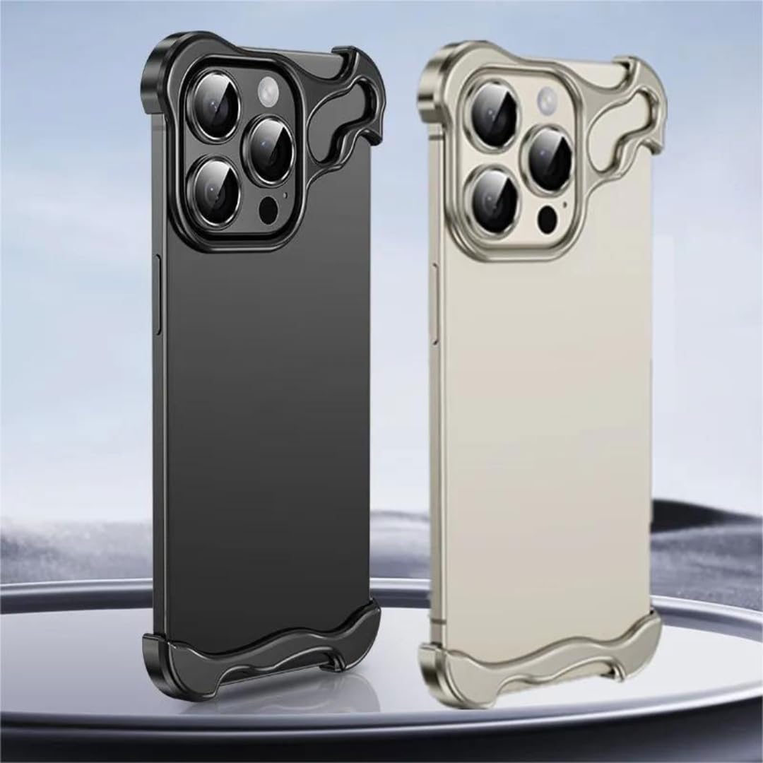 Luksusowe etui bumper ze stopu tytanu do iPhone'a 15 13 12 14 Pro Max 15 plus, metalowa folia ochronna na obiektyw, narożniki ochronne (do iPhone'a 15 Plus/niebieski)