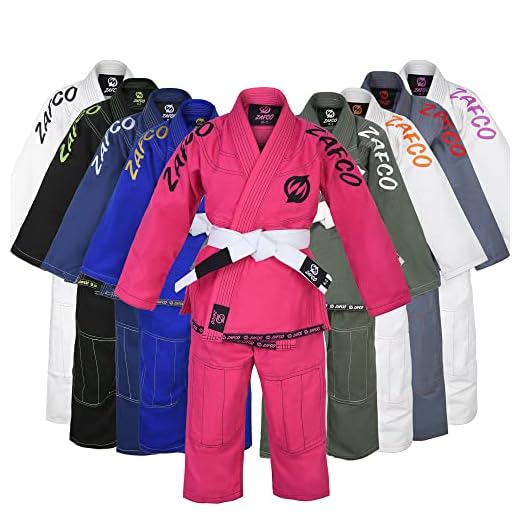 Zafco Sports Kids BJJ GI Brazilian Jiu Jitsu, Kids Jiu Jitsu Gi Children BJJ Gi Grappling Kimonos Lightweight & free White Belt (Pink, k000)