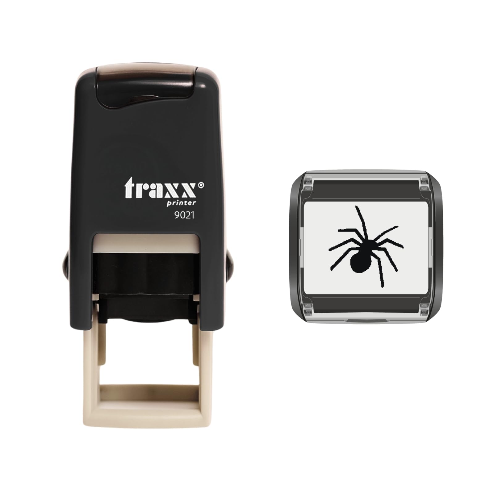 Traxx 9021 Loyalty Card Self Inking Rubber Stamp a Spider Image Scare Friends Spiderman *A Black Spider Design*