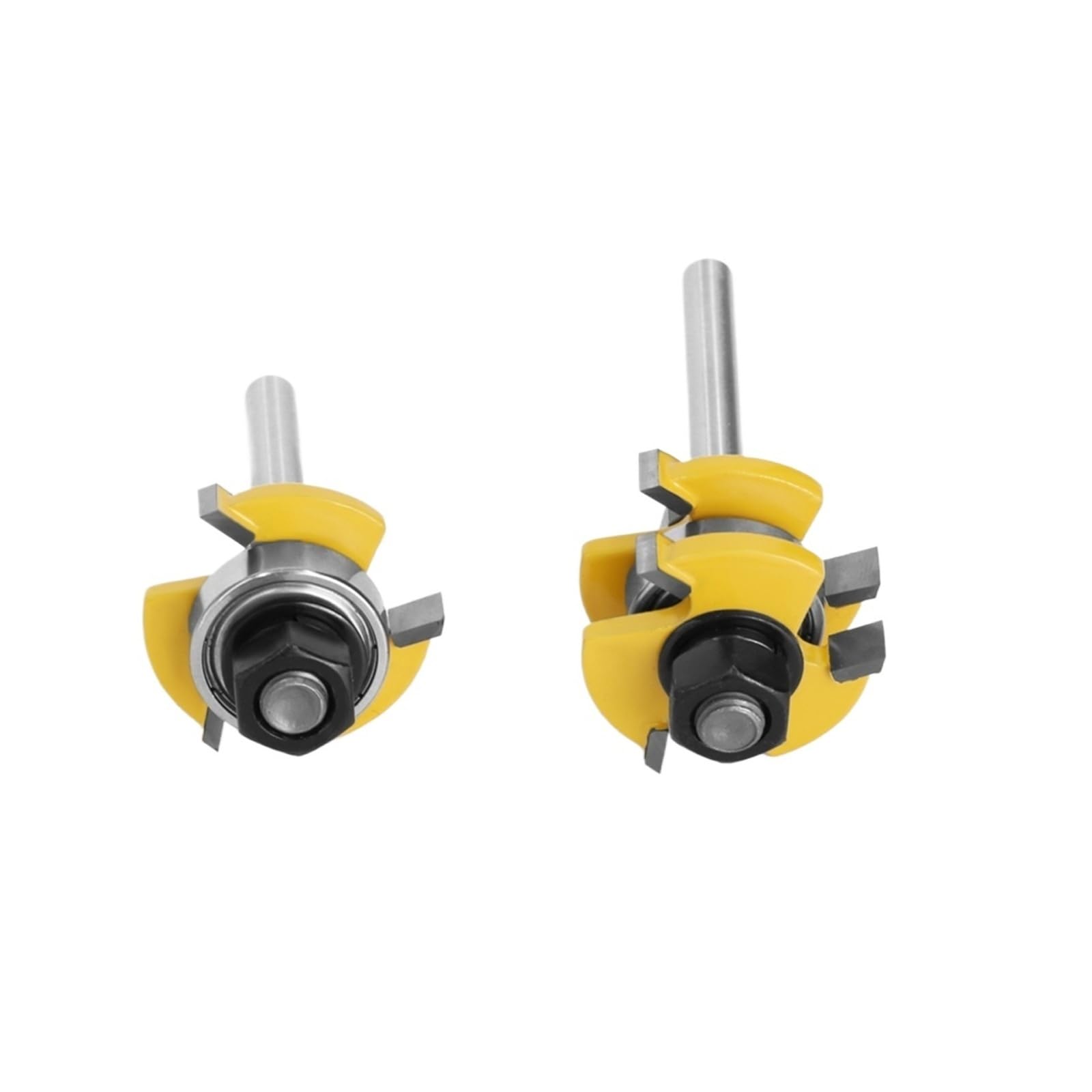 Mswgjyrq 6.35Mm Shank Router Bit 2Pcs 6Mm 1/4" Shank Tongue & Groove Router Bits 3/4" Stock 3 Teeth T-Shape Tenon Milling Cutter For Wood Woodworking Tools(6.35Mm Shank)