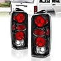 AmeriLite Black Euro Tail Lights For Jeep Cherokee - Passenger and Driver Side