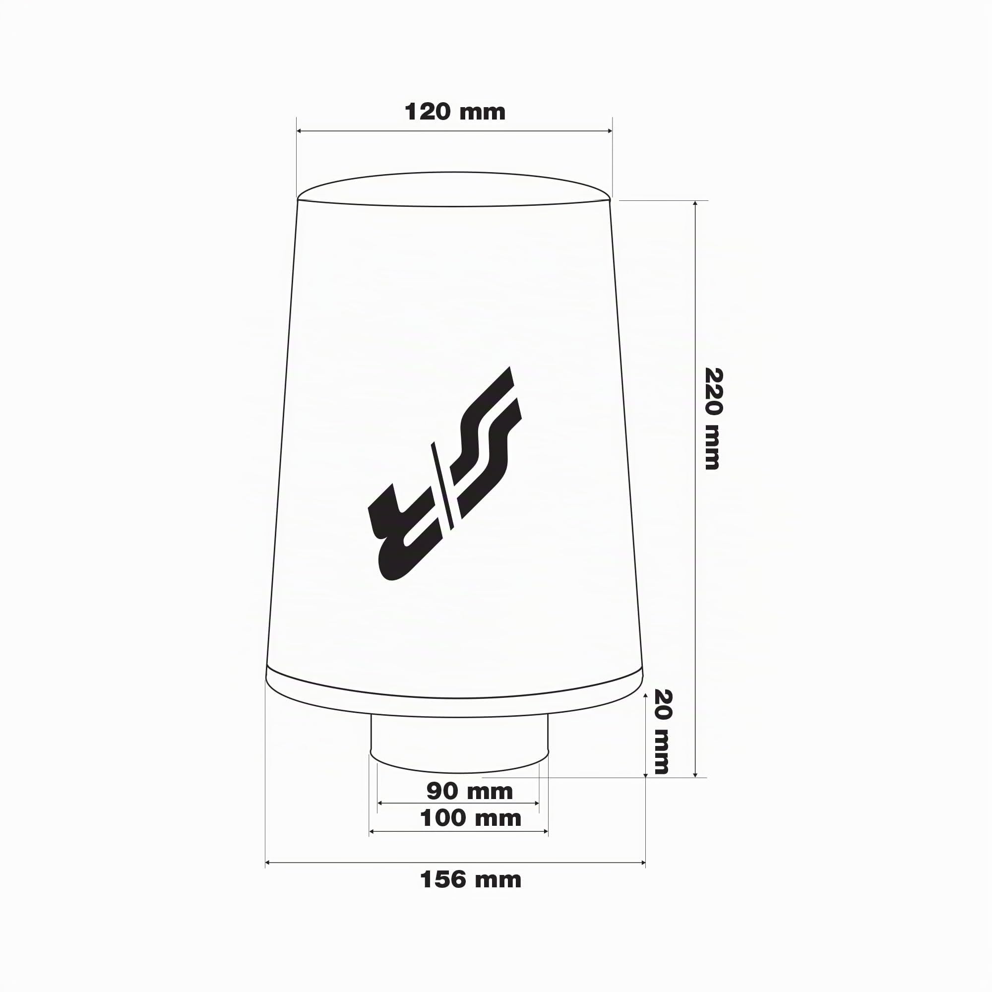 SIMONI Racing FSR/UL Filtro Aria Conico Universale in Spugna Nera