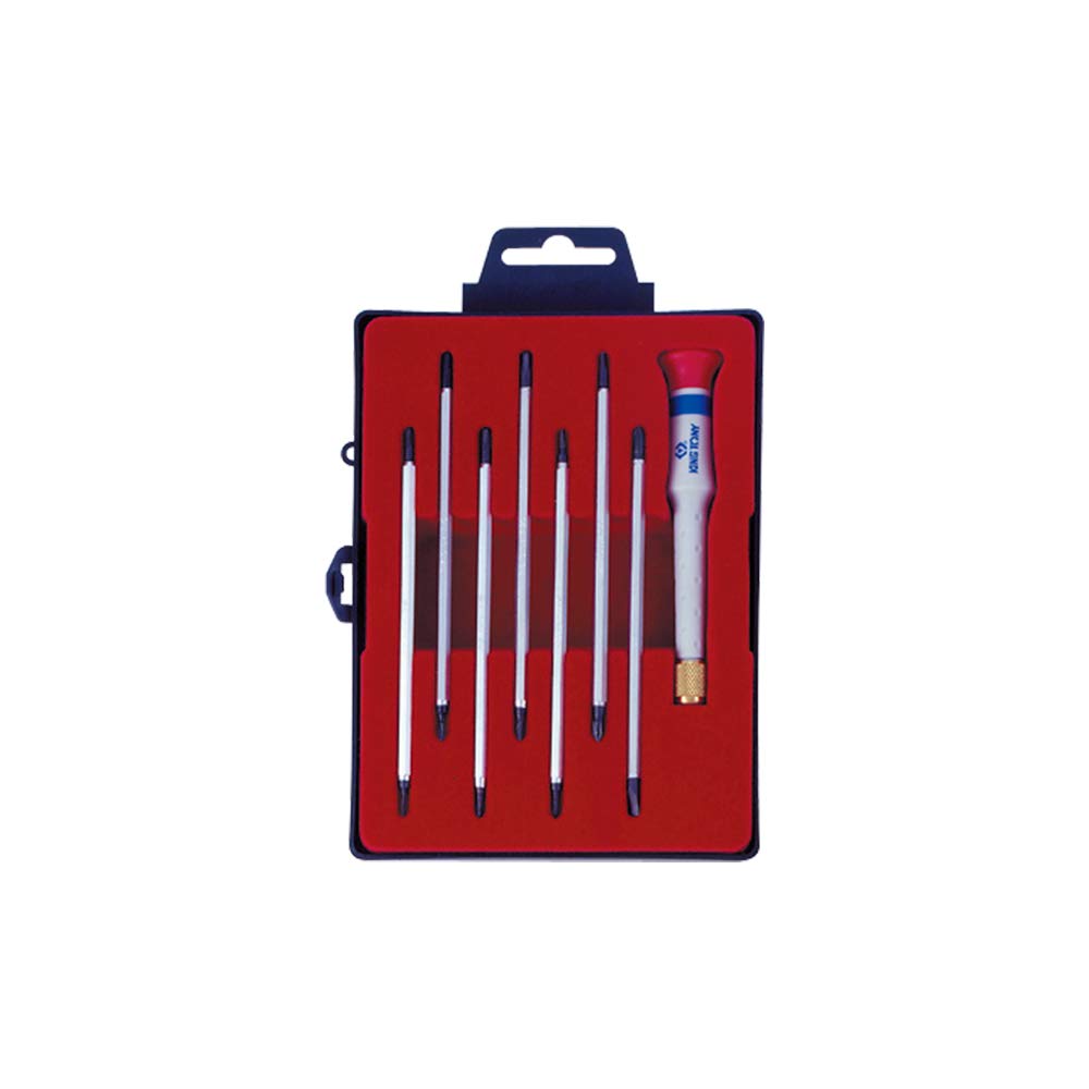 TONY 32607MR KING Reversible Precision Screwdriver Set, Set of 8 Blades, Mehrfarbig/Meereswellen (Ocean Tides)