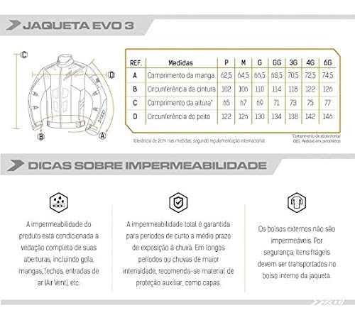 Jaqueta X11 Evo 3 C/Proteção Impermeável Motociclista Tam G