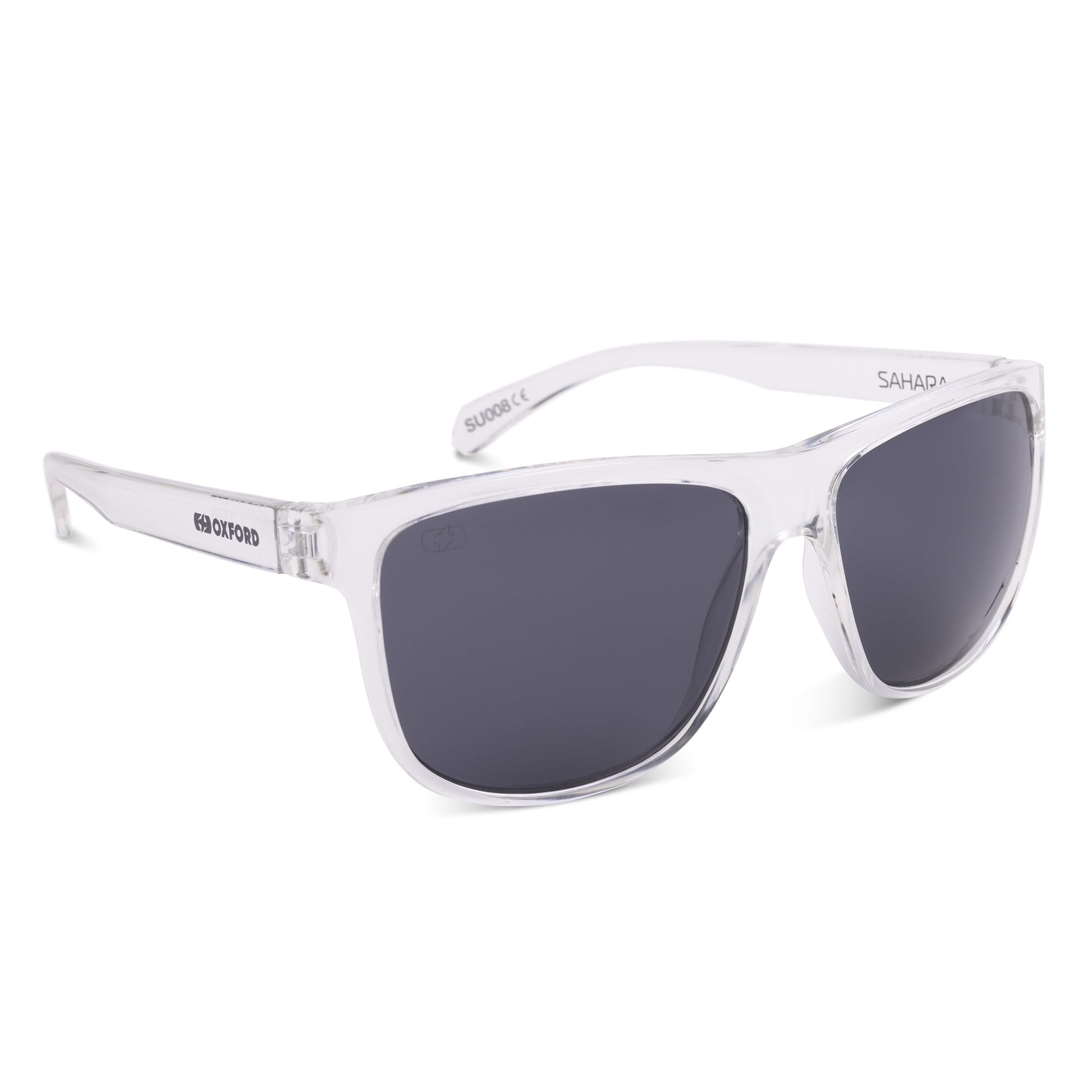 Oxford Sahara Sunglasses SU008 | Clear Frame Smoke Lens, One Size