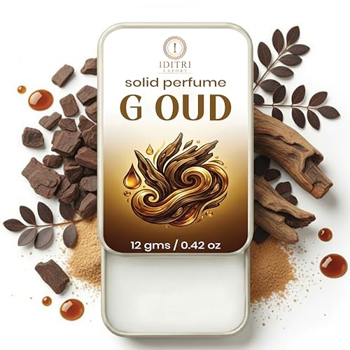 Image of Solid Perfume G Oud | Mogra | Alcohol Free Wax Perfume Balm, Long Lasting Pocket Fragrance Tin 12g, Non Greasy Smooth Glide, Travel Friendly | Date Night | Party Luxury Feel