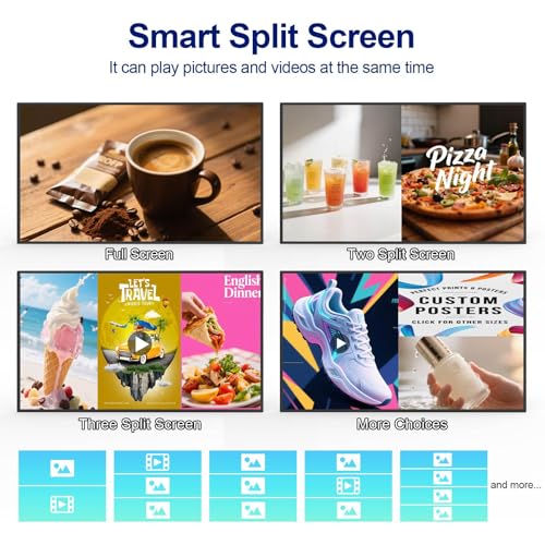 Image of 55inch Digital Signage Display, 4K UHD 2500nits High Brightness Digital Display Board, LCD Monitor Slim Frameless Advertising Display, CMS Remote Publishing, 7 /24 Timer Switch,Built-in Speaker
