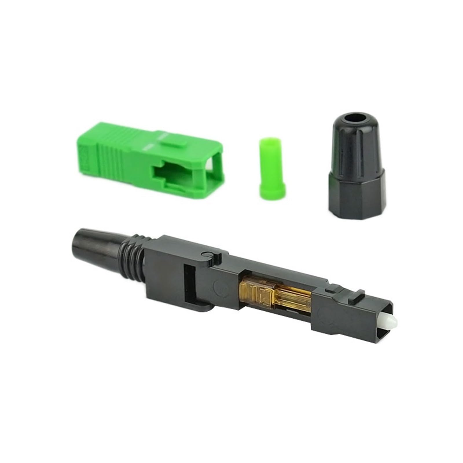 Épisseur de Fibre Optique Adaptateur Fibre Optique monomode Rapide SC APC, 50 à 200 pièces, Assemblage sur Le Terrain for FTTH(50 Pieces K)