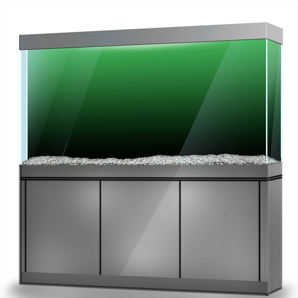 LYYAB Green Black Gradient Aquarium Background Stickers - Fish Tank Reptile Terrarium Decor 240 x 60 cm / (94.4x23.6 inches)