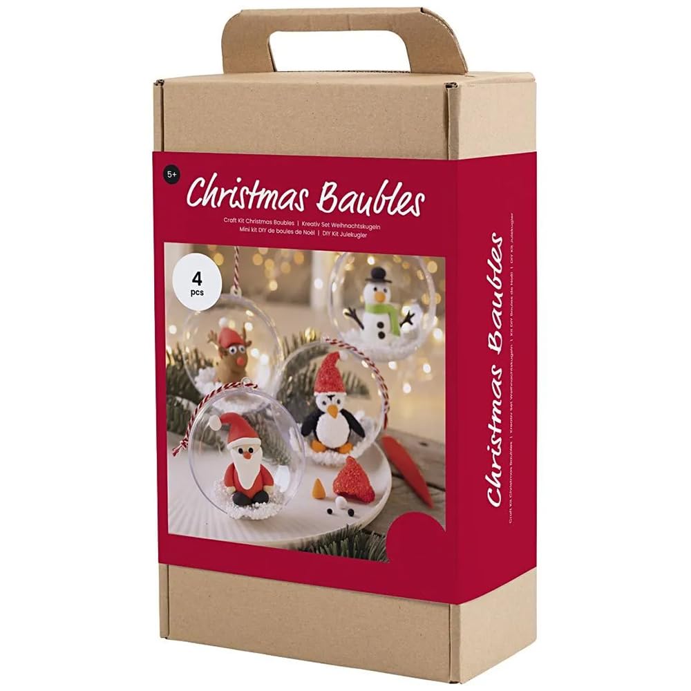 Crafty Capers Christmas Clay Model Baubles | Craft Kit For Kids | Makes 4