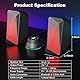 SOULION C30 PC Lautsprecher für Monitor, Laptop, Spiele, Desktop Computer Boxen Bluetooth Soundbar mit LED, 3,5 mm Aux-Eingang, USB-betrieben, 1 Paar