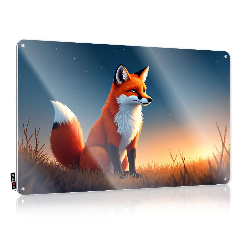 Wall Funny Vintage Signs Ideas | A Fox Sitting In A Field At Sunset. Classy Restroom Decoration(30X40CM)