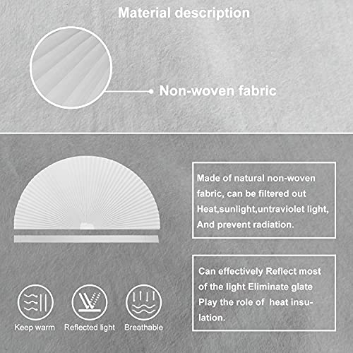Arch Window Shades Half Circle Window Shades Pleated Blinds Easy Install White Arch Pleated Blinds Filtering Light Fit Prefect For Half Moon Arch Windows 36"-72" (White) #TOP2
