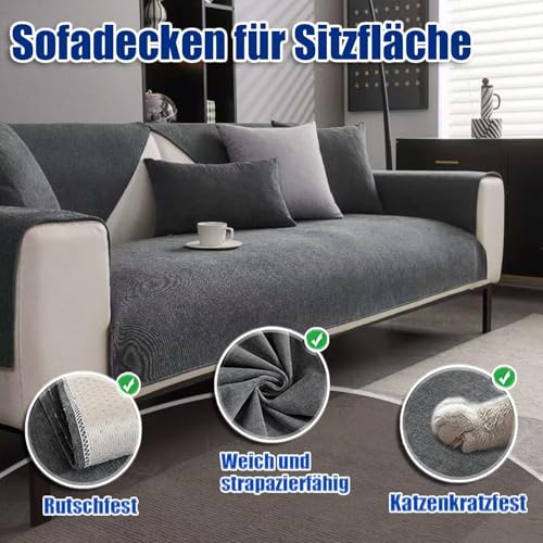 Sofa Überwurfdecke, Sofa Überzug, Sofabezug, Couchschoner, Überwurfdecken für Sofa, Hund Katze Sofa Überwurf, Couch Überzug L Form, Sofaschoner Rutschfest, Couch Bezüge, Dunkelgrau, 70*70CM
