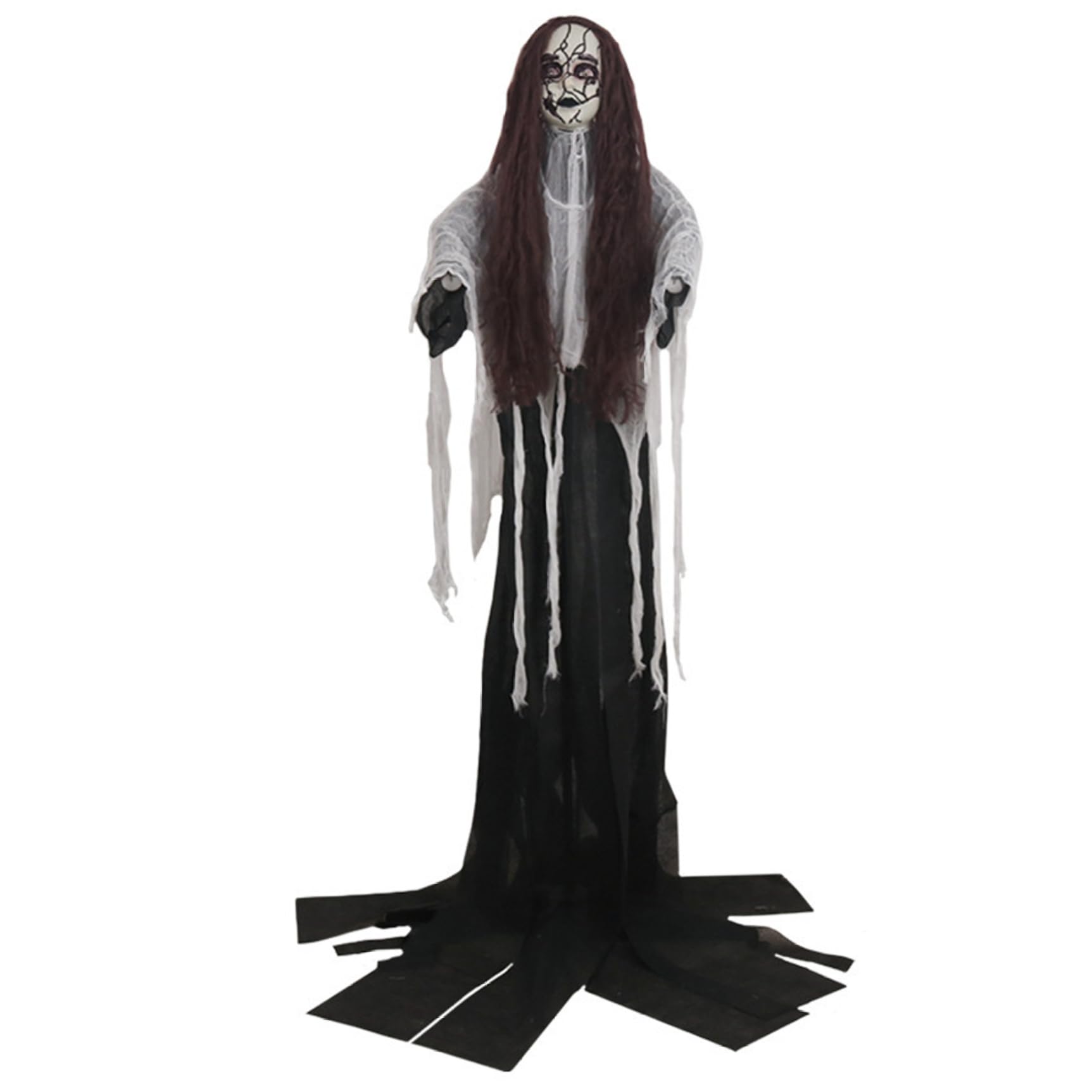 Ghost Bride Life-Size 13x57in Skeleton Ghost Light Up Scary Decor Sound Activated Battery Powered Halloween Animatronics Creepy Halloween Props ..
