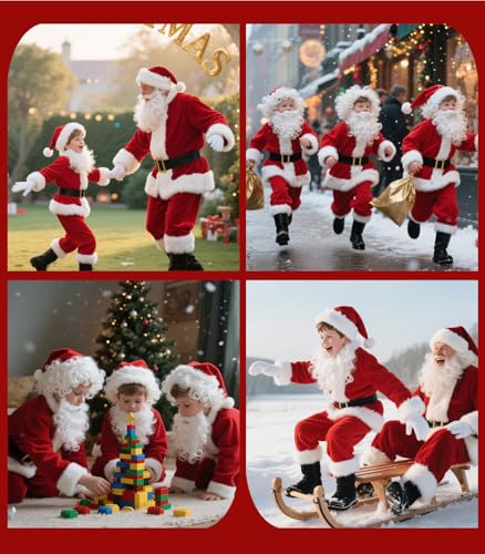 Disfraz completo de Santa para niños, 9 piezas miniatura 5