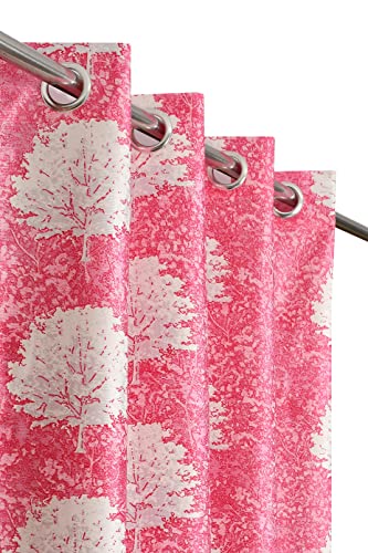 Image of Polyester Curtains 9 Feet Long Set of 2 for Long Door (Pink 4 ft x 9 ft)