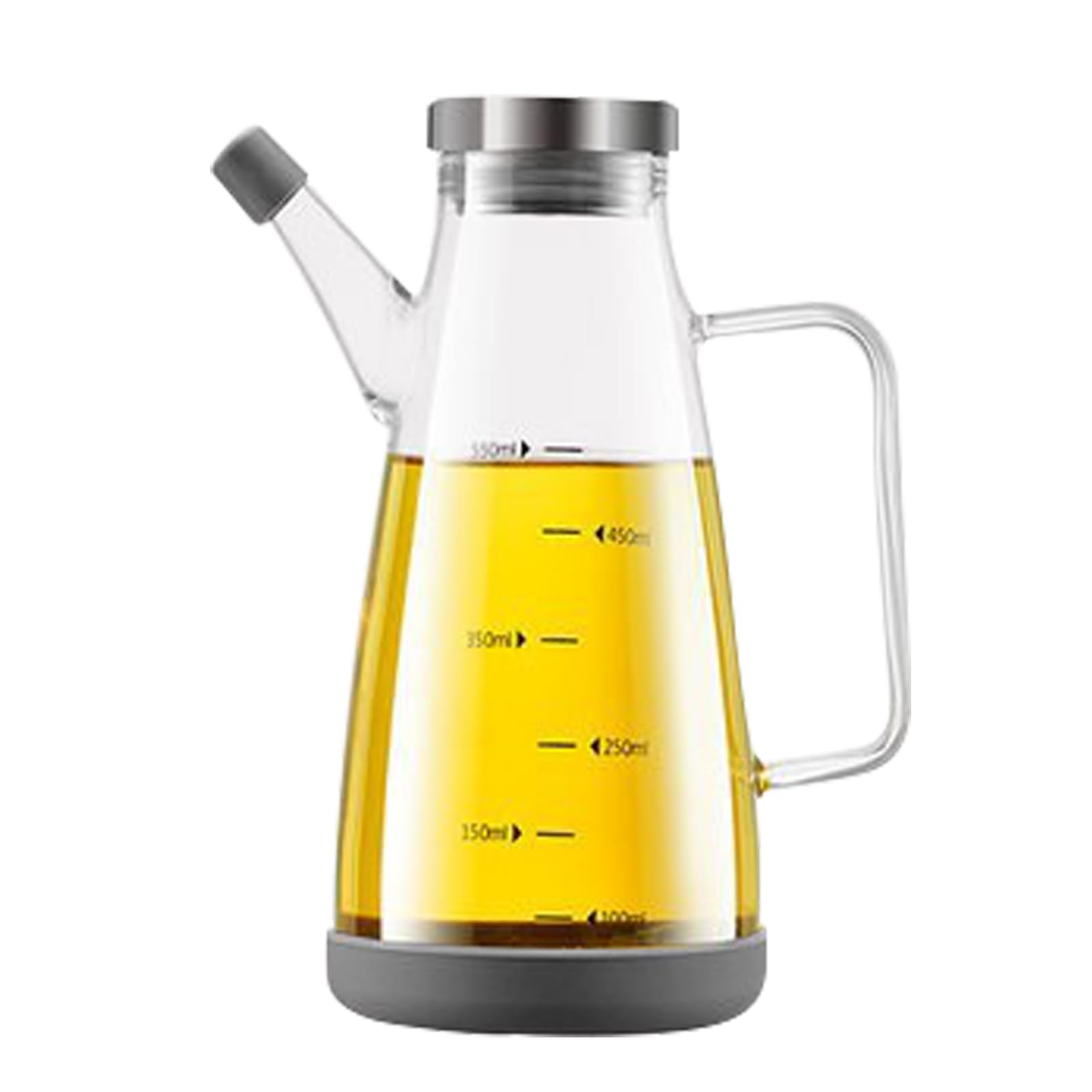 Jazuaiao Multifunctional Glass Oil Pourer with Nonrust Steel Lid Leak Proof Design for Cooking Oil Soys Sauce Vinegar Delicate Cruets