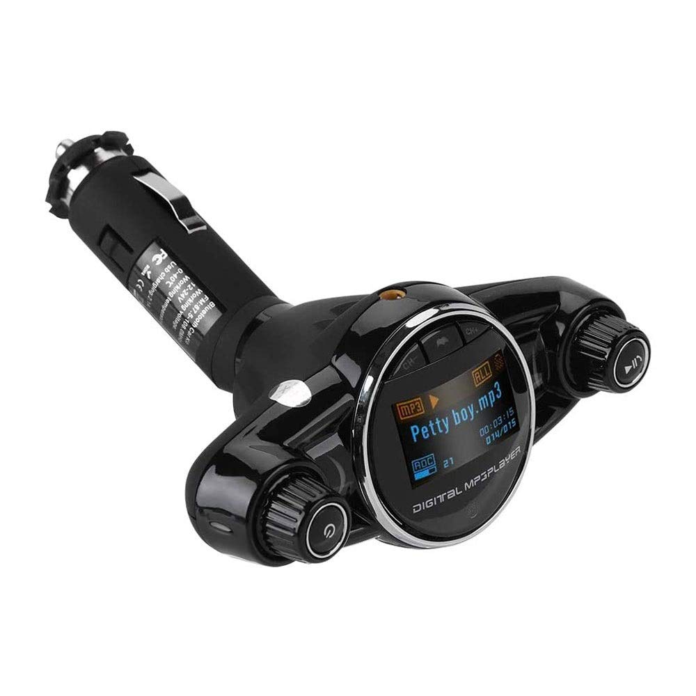 Audio de automóvil, Transmisor USB FM de Bluetooth, Adaptador de Audio de Coche de Manos Libres inalámbrico Player MP3 Port Port Cargador de automóvil con Pantalla LED