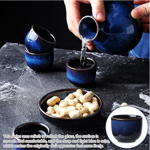 6 Stück Eierbecher Porzellan, Ø 5cm x 4cm Eierständer Porzellan, 20ml Blue Eierbecher-Set, Porzellan-Eierbecher, Eierhalter Keramik mit Farbrand Spülmaschinengeeignet für Jeden Frühstückstisch Hart – Bild 5