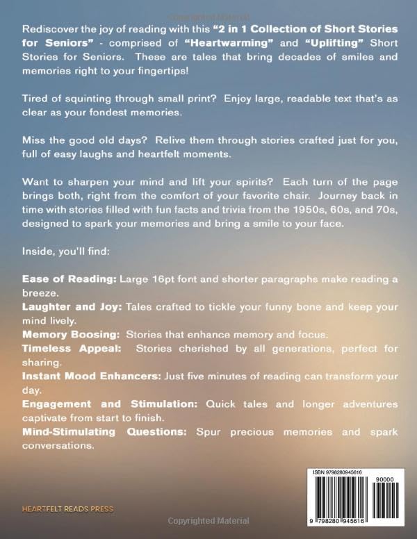 Miniatura 2 de 2 in 1 Collection Short Stories for Seniors Heartwarming Tales of Nostalgia, to Uplift, Stimulate the Mind, and Make You Smile!