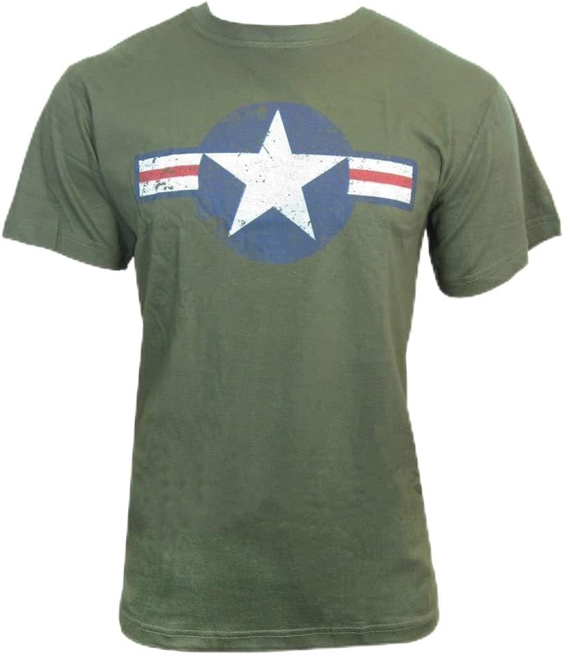 Olive Green T-Shirt with USAF Air Force Star Logo