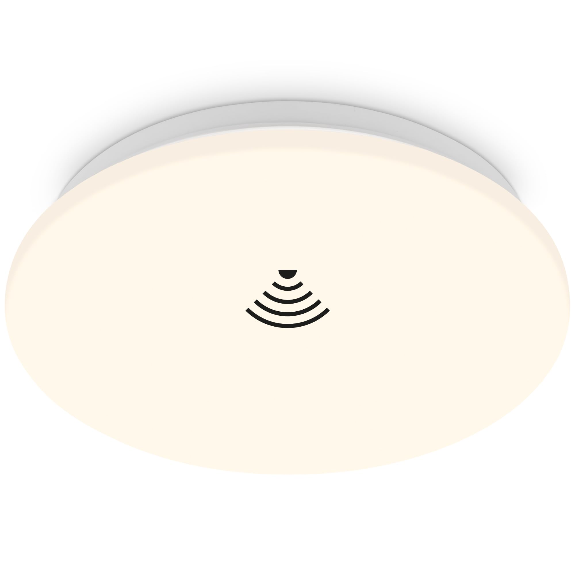 BRILONER - LED Deckenleuchte mit Bewegungsmelder, warmweiße Lichtfarbe, 120° Abstrahlwinkel, LED Deckenlampe, Lampe, Deckenbeleuchtung, Flurlampe, 12 Watt, 1300 Lumen, 270x60 mm (DxH), Weiß