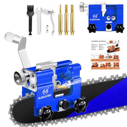 Image of Chainsaw Sharpener with 3 High Hardness Titanium Plated Diamond Bits, Universal Manual Portable Chainsaws Chain Sharpening Jig Kit Sharpener Tool for 4-22 Inch Chain Saws