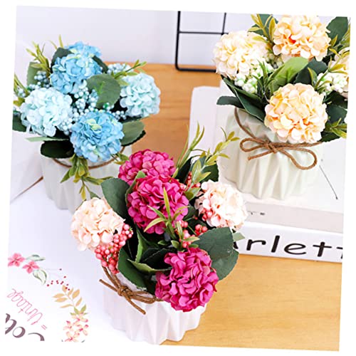 OUNONA Künstliche Rosenpflanze Mit Topf Lebensnahe Dekorative Kunstblumen Für Hochzeit Und Zuhause Rot Und Für Wohnzimmer Büro Und Balkon Vivid Und Realistisch Pflegeleicht