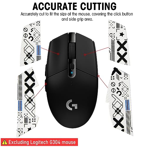 Image of Zeitel Mouse Grip Tape for Lo gitech G102 /G304 Gaming Mouse Skin, Pre-Cutted Self-Adhesive Mouse Grip Tape Fashion Sweat-Proof Mouse Grip Tape (Mouse is NOT Included)
