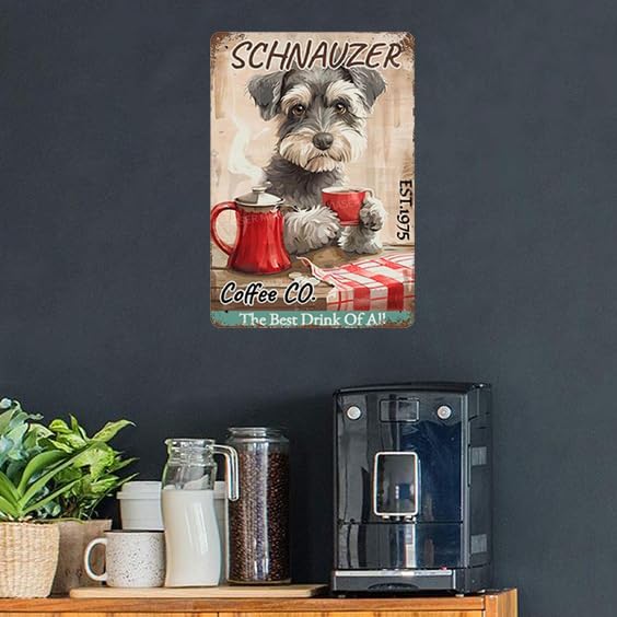 Targhe in metallo Schnauzer Coffee Co Vintage Signs Retro