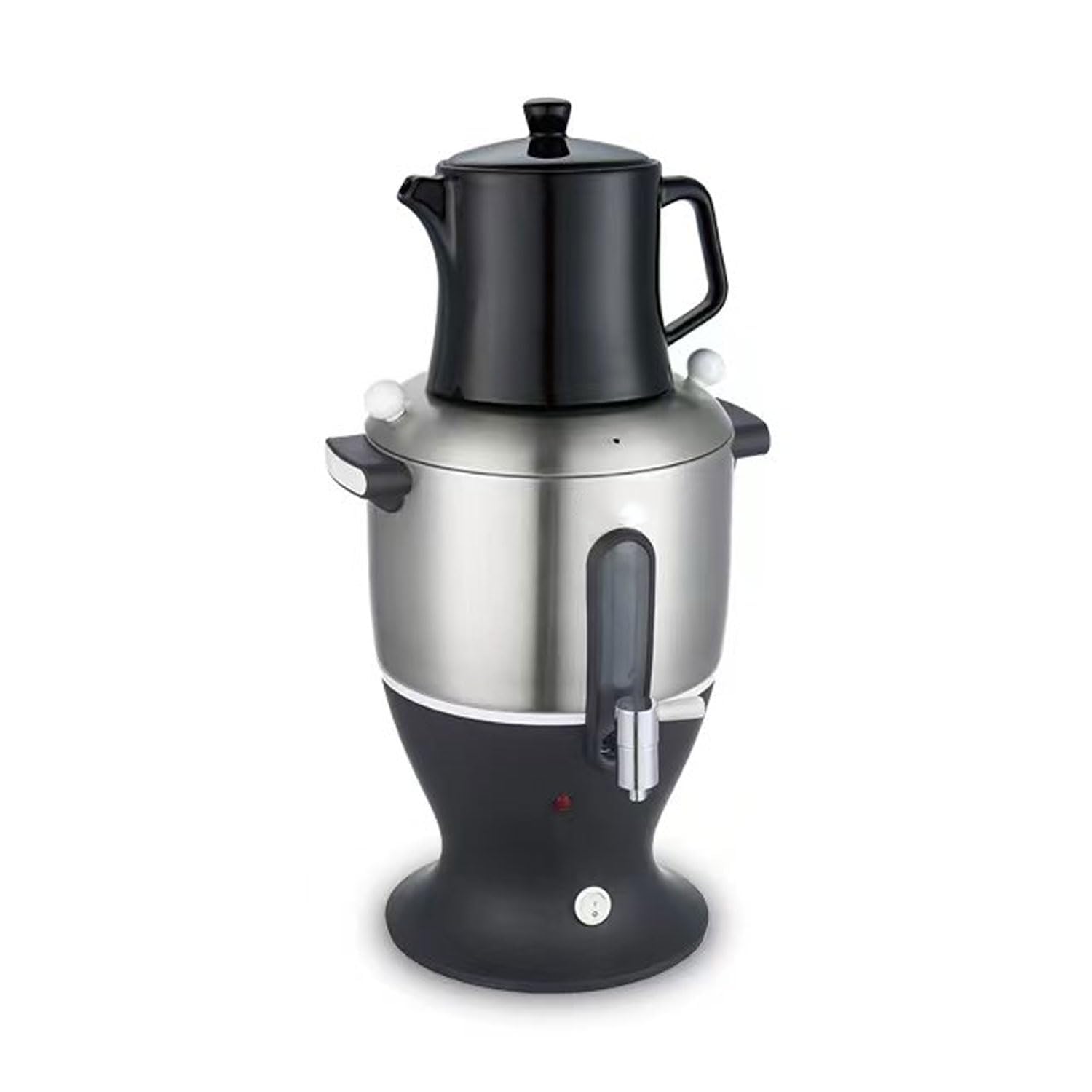 forestalk Electric Samovar Turkish Tea Maker - 6L Double Pot Kettle With Infuser, Stainless Steel 1500W, Keep Warm Function For Tea(Color:Black)
