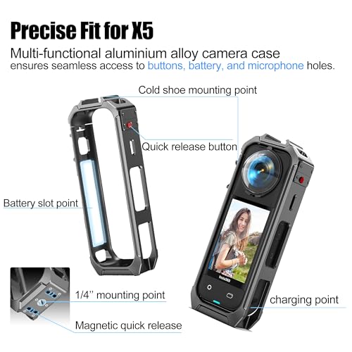 Estuche protector para cámara Insta360 X5 de aluminio miniatura 3