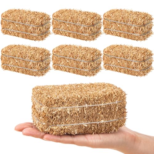 Maasechs 6 Pcs Mini Hay Bales Miniature Hay Bales...