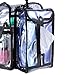 KIOTA Makeup Artist Storage Bag, Clear Cosmetic Bag with Side Pockets and Shoulder Strap, Ergonomic Handle, ON THE GO Series - Black Trim