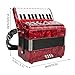 BROLEO Accordion, Fine Workmanship 8 Bass, Red, For Beginners to Play